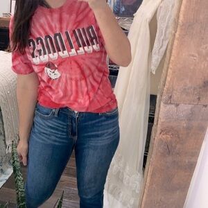 Georgia Bulldogs red tie die collegiate graphic T-shirt size medium